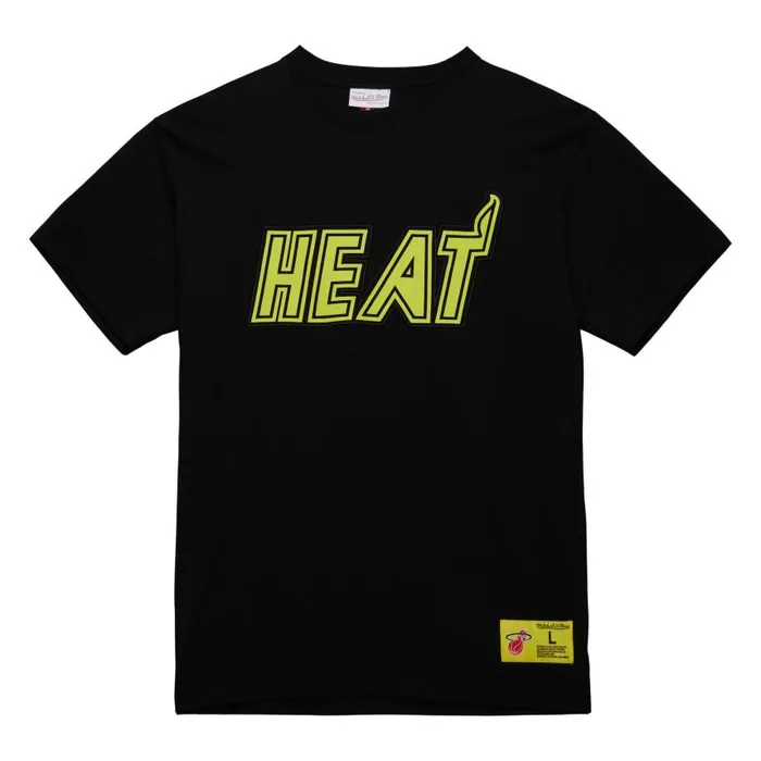 Mitchell and Ness Neon Nights SS Premium Tee Miami Heat Men TShirts and Tops