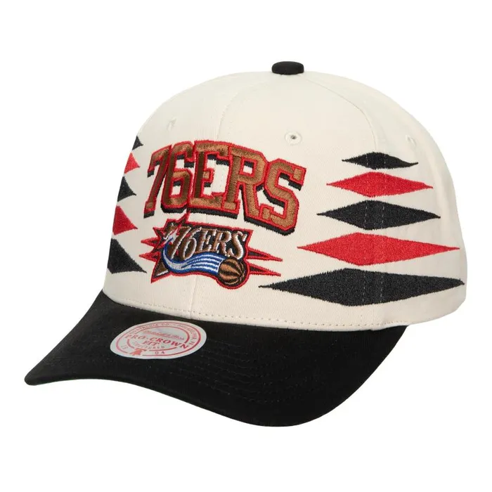 Mitchell and Ness Off White Diamond Pro Snapback HWC Philadelphia 76ers Men Hats and Headwear Mitchell and Ness Off White Diamond Pro Snapback HWC Philadelphia 76ers Men Hats and Headwear