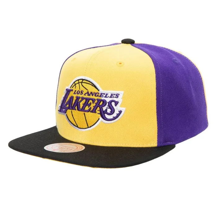 Mitchell and Ness On The Block Snapback Los Angeles Lakers Men Hats and Headwear Mitchell and Ness On The Block Snapback Los Angeles Lakers Men Hats and Headwear