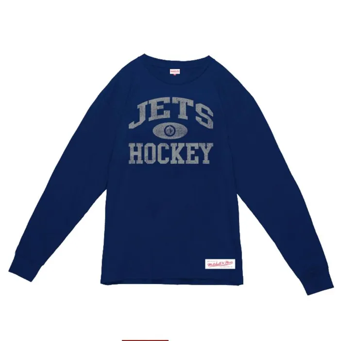 Mitchell and Ness Powerplay LS Slub Tee Winnipeg Jets Men TShirts and Tops