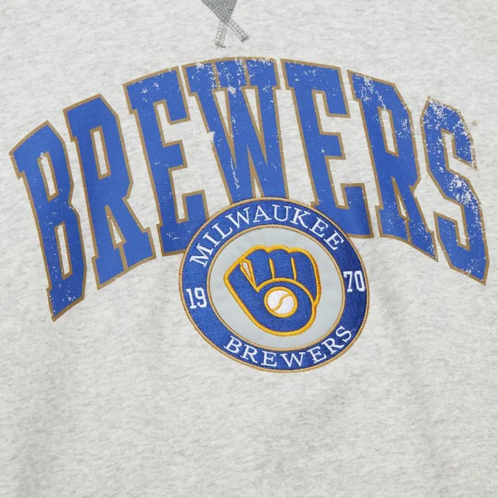 Mitchell and Ness Premium Fleece Crew Vintage Logo Milwaukee Brewers Men Hoodies and Sweatshirts Mitchell and Ness Premium Fleece Crew Vintage Logo Milwaukee Brewers Men Hoodies and Sweatshirts