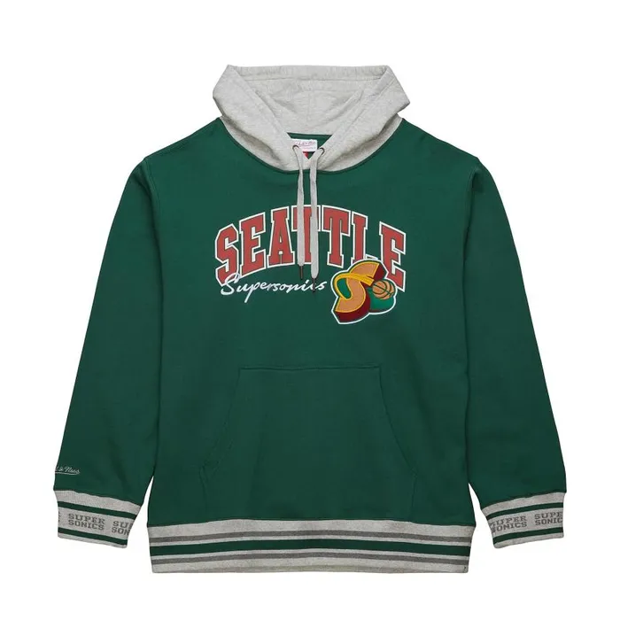 Mitchell and Ness Premium Fleece Hoodie Vintage Logo Seattle Supersonics Men Hoodies and Sweatshirts Mitchell and Ness Premium Fleece Hoodie Vintage Logo Seattle Supersonics Men Hoodies and Sweatshirts