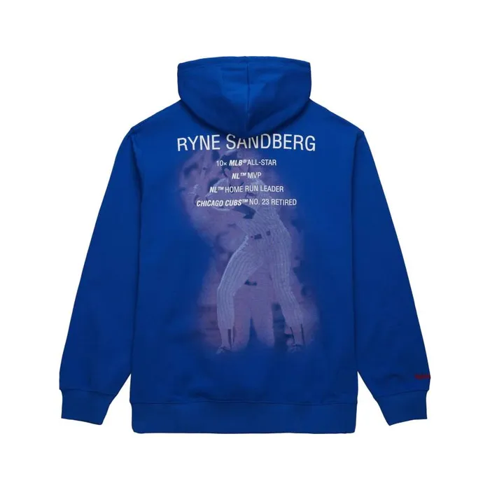 Mitchell and Ness Premium NandN Player Fleece Vintage Logo Chicago Cubs Ryne Sandberg Men Hoodies and Sweatshirts Mitchell and Ness Premium NandN Player Fleece Vintage Logo Chicago Cubs Ryne Sandberg Men Hoodies and Sweatshirts