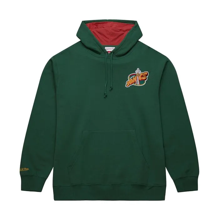 Mitchell and Ness Premium NandN Player Fleece Vintage Logo Seattle Supersonics Gary Payton Men Hoodies and Sweatshirts Mitchell and Ness Premium NandN Player Fleece Vintage Logo Seattle Supersonics Gary Payton Men Hoodies and Sweatshirts