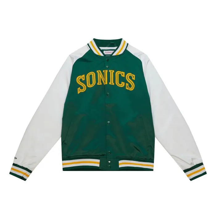 Mitchell and Ness Primetime Lw Satin Jacket Seattle Supersonics Men Jackets and Outerwear Mitchell and Ness Primetime Lw Satin Jacket Seattle Supersonics Men Jackets and Outerwear