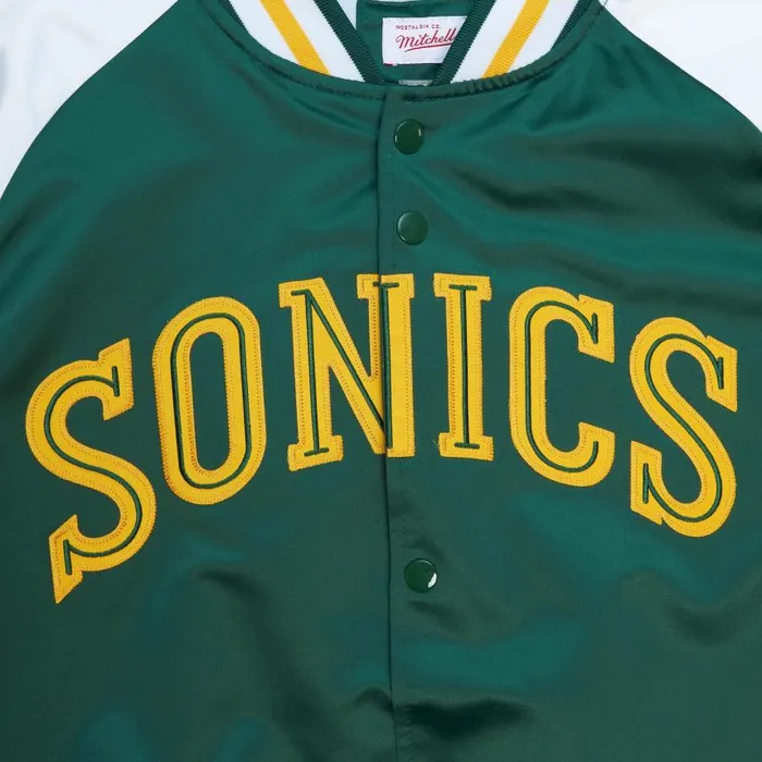 Mitchell and Ness Primetime Lw Satin Jacket Seattle Supersonics Men Jackets and Outerwear Mitchell and Ness Primetime Lw Satin Jacket Seattle Supersonics Men Jackets and Outerwear