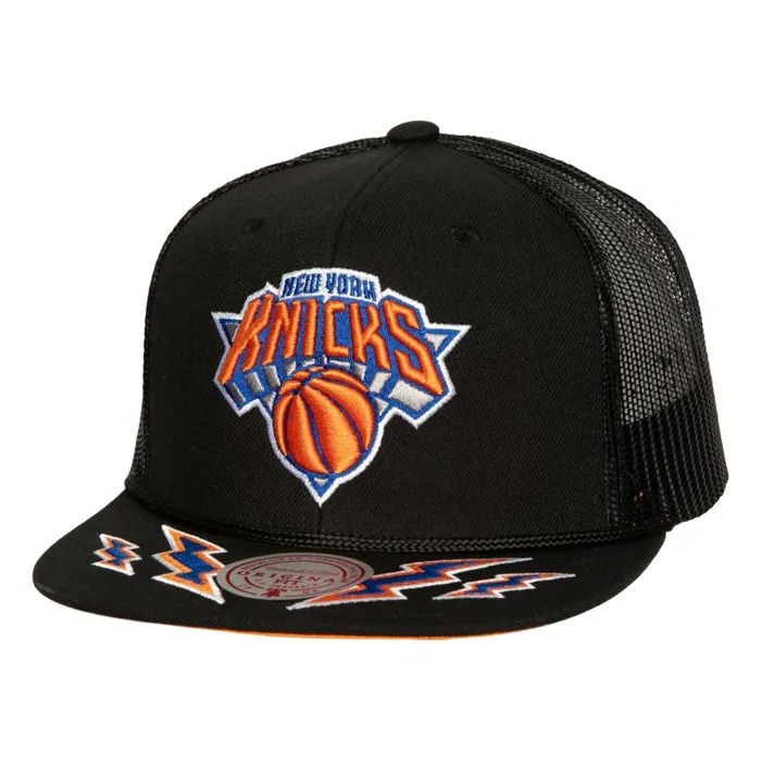 Mitchell and Ness Recharge Trucker New York Knicks Men Hats and Headwear
