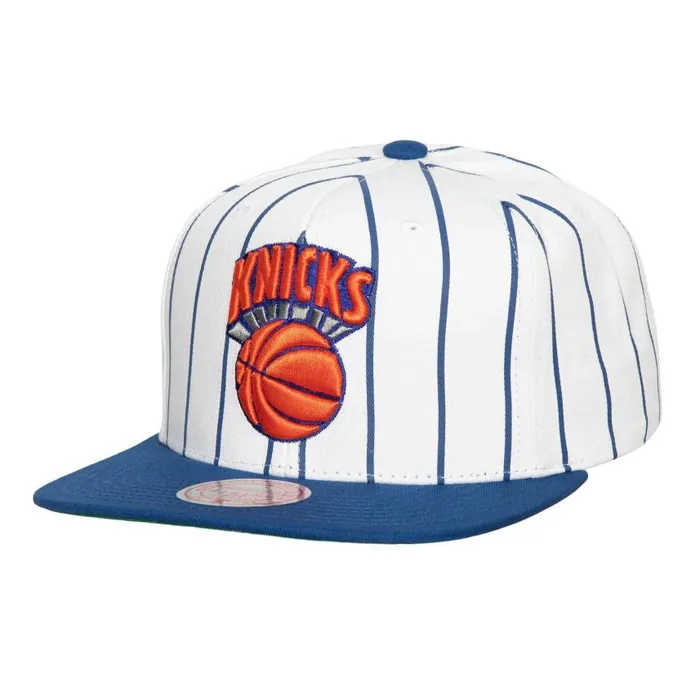 Mitchell and Ness Retro Pinstripe Snapback HWC New York Knicks Men Hats and Headwear Mitchell and Ness Retro Pinstripe Snapback HWC New York Knicks Men Hats and Headwear
