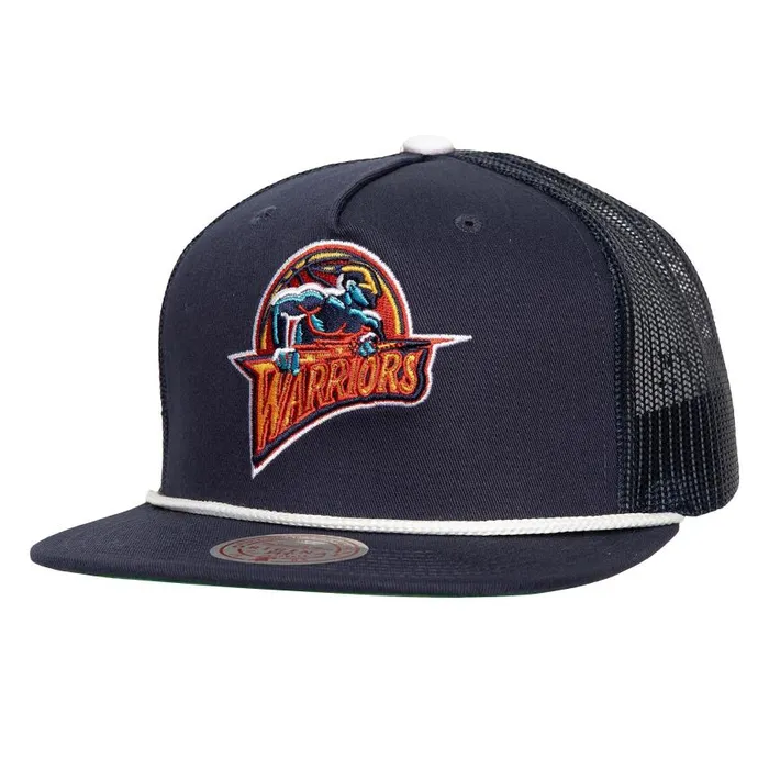 Mitchell and Ness Roper Trucker HWC Golden State Warriors Men Hats and Headwear Mitchell and Ness Roper Trucker HWC Golden State Warriors Men Hats and Headwear