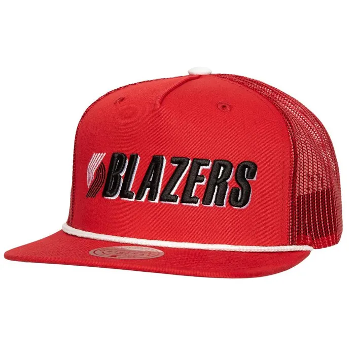 Mitchell and Ness Roper Trucker HWC Portland Trail Blazers Men Hats and Headwear Mitchell and Ness Roper Trucker HWC Portland Trail Blazers Men Hats and Headwear