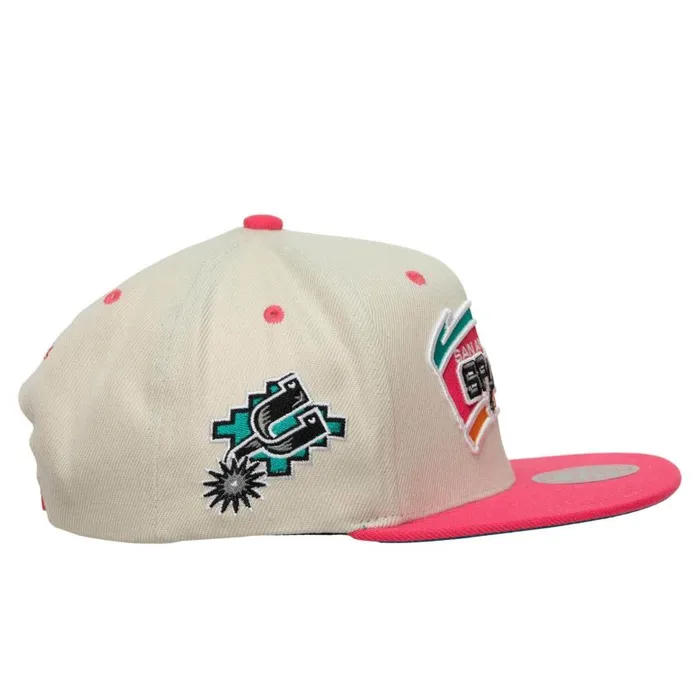 Mitchell and Ness Sail 2 Tone Snapback HWC San Antonio Spurs Men Hats and Headwear Mitchell and Ness Sail 2 Tone Snapback HWC San Antonio Spurs Men Hats and Headwear