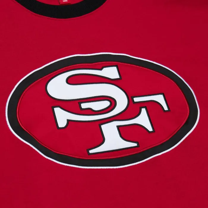 Mitchell and Ness Satin Insert Fleece Crew San Francisco 49ers Men Hoodies and Sweatshirts Mitchell and Ness Satin Insert Fleece Crew San Francisco 49ers Men Hoodies and Sweatshirts