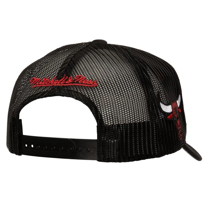 Mitchell and Ness Script Trucker Chicago Bulls Men Hats and Headwear Mitchell and Ness Script Trucker Chicago Bulls Men Hats and Headwear
