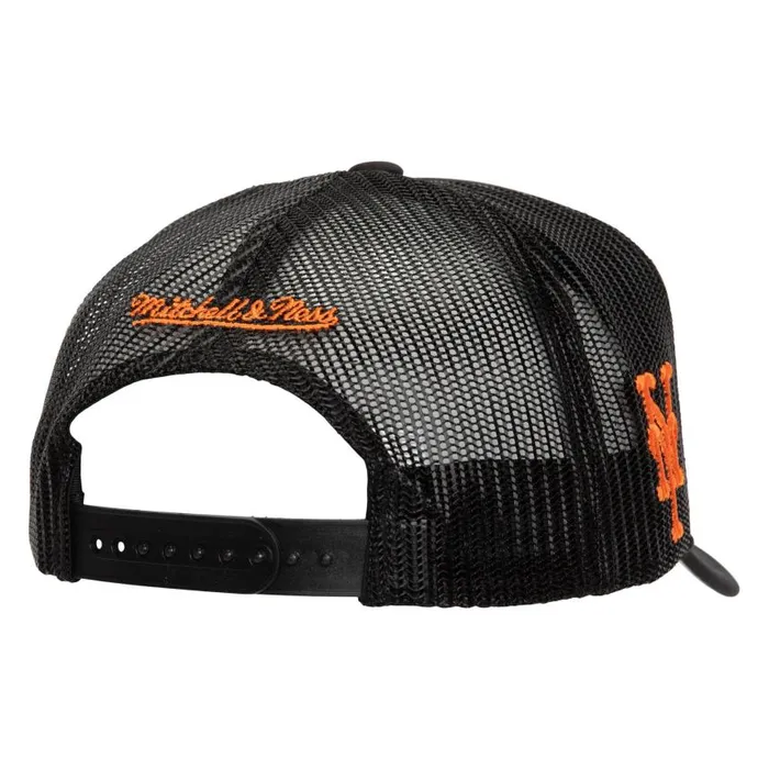 Mitchell and Ness Script Trucker New York Mets Men Hats and Headwear Mitchell and Ness Script Trucker New York Mets Men Hats and Headwear