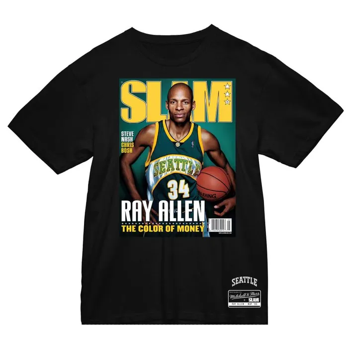 Mitchell and Ness Slam Cover Seattle Supersonics Ray Allen Men TShirts and Tops Mitchell and Ness Slam Cover Seattle Supersonics Ray Allen Men TShirts and Tops