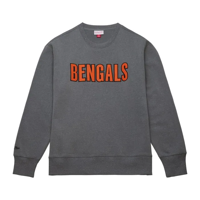 Mitchell and Ness Snow Washed Fleece Crew Cincinnati Bengals Men Hoodies and Sweatshirts Mitchell and Ness Snow Washed Fleece Crew Cincinnati Bengals Men Hoodies and Sweatshirts