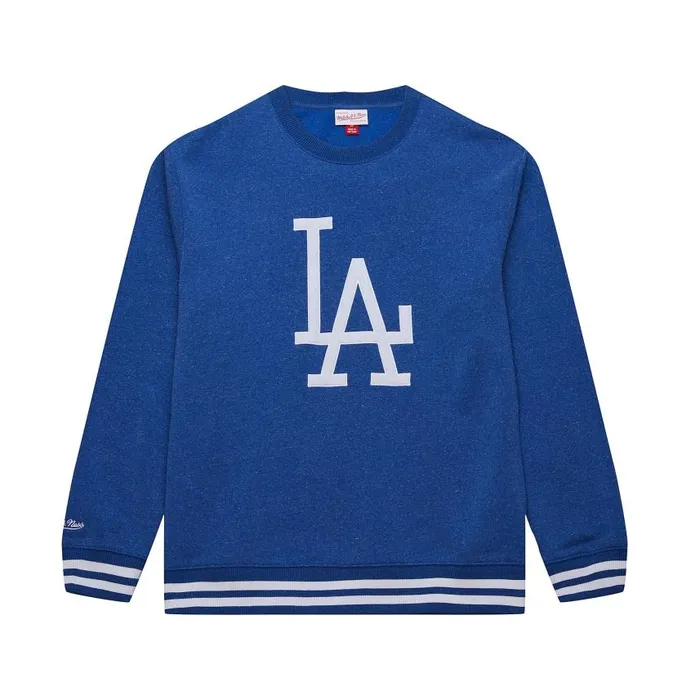 Mitchell and Ness Snow Washed Fleece Crew Vintage Logo Los Angeles Dodgers Men Hoodies and Sweatshirts Mitchell and Ness Snow Washed Fleece Crew Vintage Logo Los Angeles Dodgers Men Hoodies and Sweatshirts