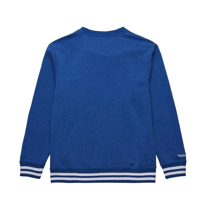 Mitchell and Ness Snow Washed Fleece Crew Vintage Logo Los Angeles Dodgers Men Hoodies and Sweatshirts