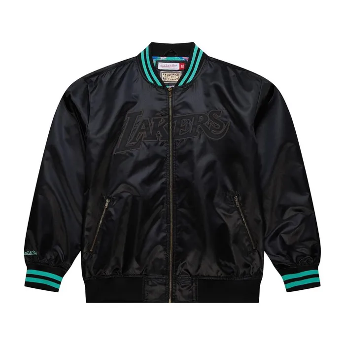 Mitchell and Ness Stateside Pastel Bomber Jacket Los Angeles Lakers Men Jackets and Outerwear Mitchell and Ness Stateside Pastel Bomber Jacket Los Angeles Lakers Men Jackets and Outerwear