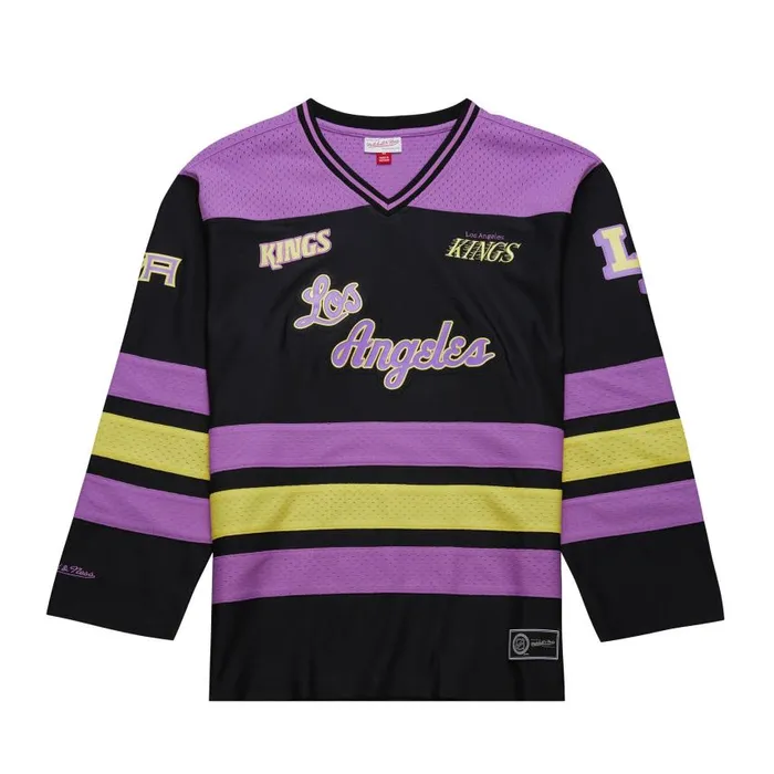 Mitchell and Ness Stateside Pastel VNeck LS Jersey Los Angeles Kings Men TShirts and Tops Mitchell and Ness Stateside Pastel VNeck LS Jersey Los Angeles Kings Men TShirts and Tops