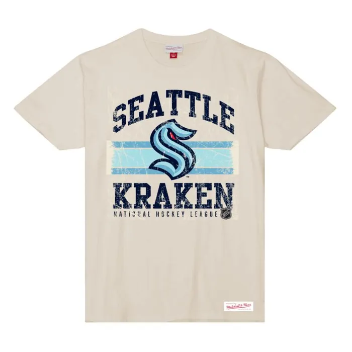 Mitchell and Ness Striped Logo Lockup Slub SS Tee Seattle Kraken Men TShirts and Tops Mitchell and Ness Striped Logo Lockup Slub SS Tee Seattle Kraken Men TShirts and Tops