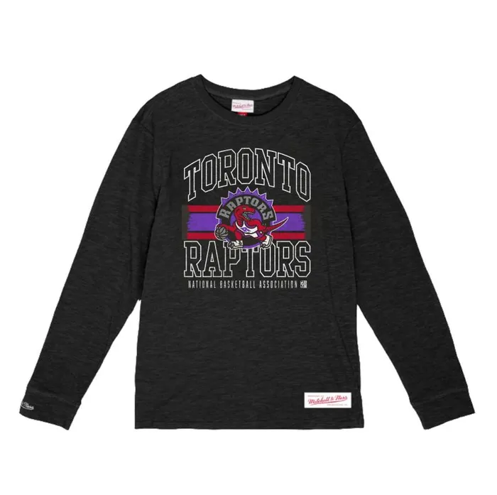 Mitchell and Ness Striped Logo Lockup Slub Toronto Raptors Men TShirts and Tops Mitchell and Ness Striped Logo Lockup Slub Toronto Raptors Men TShirts and Tops