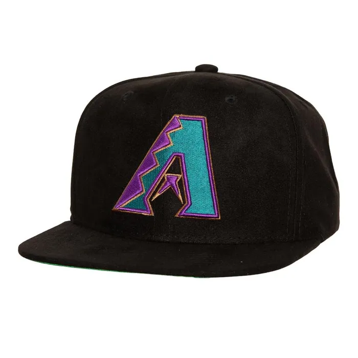 Mitchell and Ness Sweet Suede Snapback Coop Arizona Diamondbacks Men Hats and Headwear Mitchell and Ness Sweet Suede Snapback Coop Arizona Diamondbacks Men Hats and Headwear
