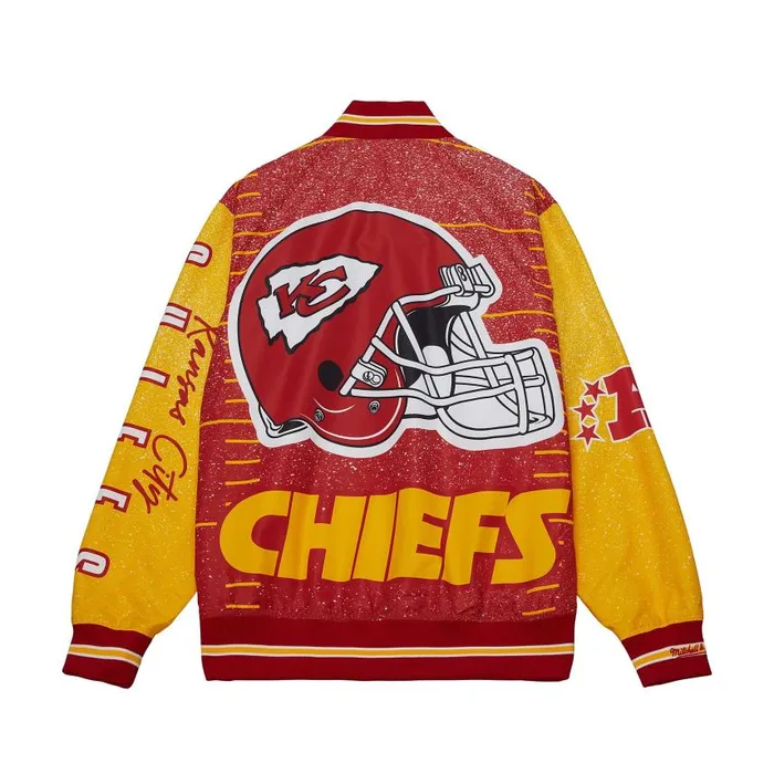 Mitchell and Ness Team Burst Warm Up Jacket Kansas City Chiefs Men Jackets and Outerwear Mitchell and Ness Team Burst Warm Up Jacket Kansas City Chiefs Men Jackets and Outerwear