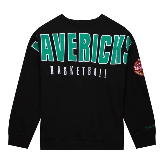 Mitchell and Ness Team First Satin Fleece Crew Dallas Mavericks Men Hoodies and Sweatshirts Mitchell and Ness Team First Satin Fleece Crew Dallas Mavericks Men Hoodies and Sweatshirts