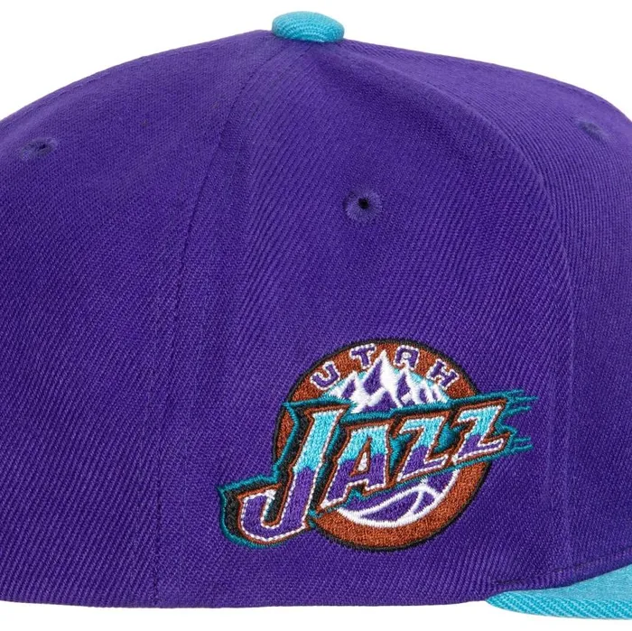 Mitchell and Ness Team Insider Snapback HWC Utah Jazz Men Hats and Headwear Mitchell and Ness Team Insider Snapback HWC Utah Jazz Men Hats and Headwear