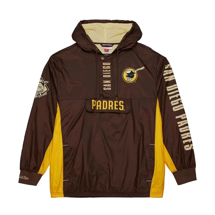 Mitchell and Ness Team OG 20 Anorak Windbreaker Current Logo San Diego Padres Men Jackets and Outerwear Mitchell and Ness Team OG 20 Anorak Windbreaker Current Logo San Diego Padres Men Jackets and Outerwear