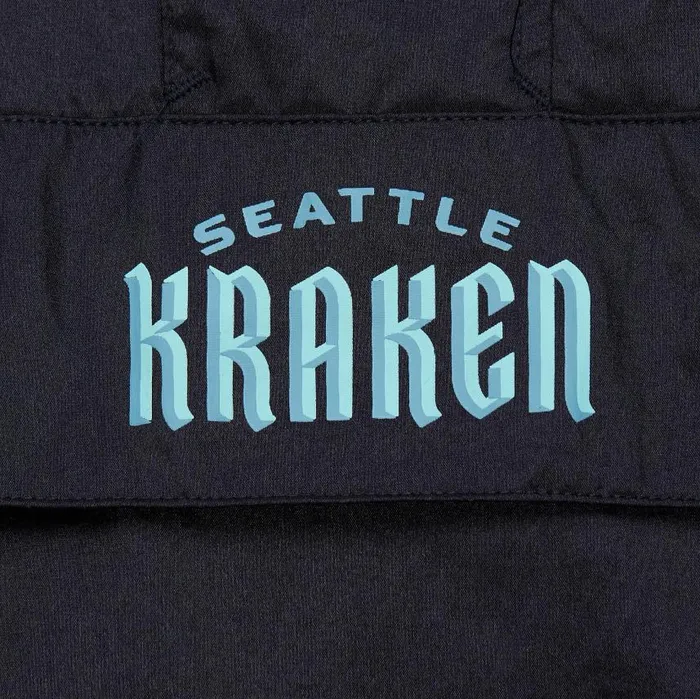 Mitchell and Ness Team OG 20 Anorak Windbreaker Current Logo Seattle Kraken Men Jackets and Outerwear Mitchell and Ness Team OG 20 Anorak Windbreaker Current Logo Seattle Kraken Men Jackets and Outerwear
