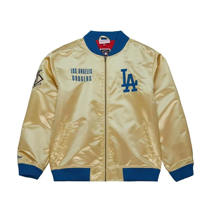 Mitchell and Ness Team OG 20 Lightweight Satin Jacket Current Logo Los Angeles Dodgers Men Jackets and Outerwear Mitchell and Ness Team OG 20 Lightweight Satin Jacket Current Logo Los Angeles Dodgers Men Jackets and Outerwear