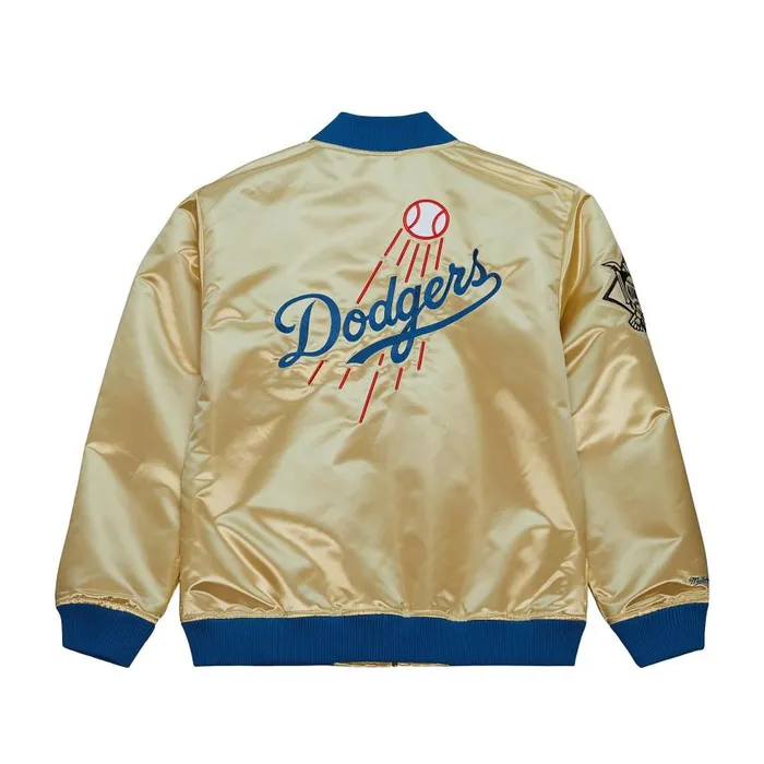 Mitchell and Ness Team OG 20 Lightweight Satin Jacket Current Logo Los Angeles Dodgers Men Jackets and Outerwear Mitchell and Ness Team OG 20 Lightweight Satin Jacket Current Logo Los Angeles Dodgers Men Jackets and Outerwear