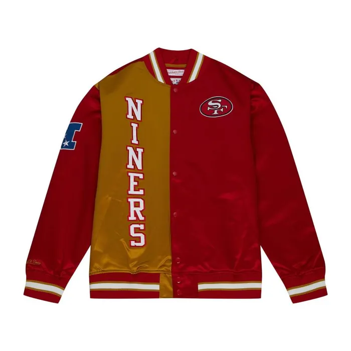 Mitchell and Ness Team OG 20 Lightweight Satin Jacket San Francisco 49ers Men Jackets and Outerwear Mitchell and Ness Team OG 20 Lightweight Satin Jacket San Francisco 49ers Men Jackets and Outerwear