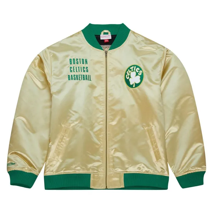 Mitchell and Ness Team OG 20 Lightweight Satin Jacket Vintage Logo Boston Celtics Men Jackets and Outerwear Mitchell and Ness Team OG 20 Lightweight Satin Jacket Vintage Logo Boston Celtics Men Jackets and Outerwear