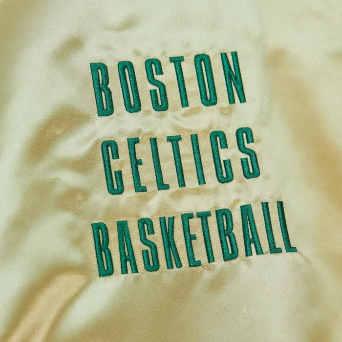 Mitchell and Ness Team OG 20 Lightweight Satin Jacket Vintage Logo Boston Celtics Men Jackets and Outerwear Mitchell and Ness Team OG 20 Lightweight Satin Jacket Vintage Logo Boston Celtics Men Jackets and Outerwear