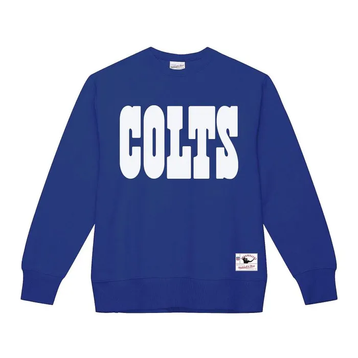 Mitchell and Ness Team Wordmark 1 Crew Indianapolis Colts Men Hoodies and Sweatshirts Mitchell and Ness Team Wordmark 1 Crew Indianapolis Colts Men Hoodies and Sweatshirts