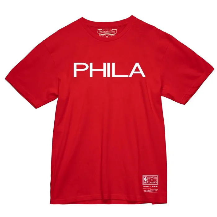 Mitchell and Ness Team Wordmark 3 Tee Philadelphia 76ers Men TShirts and Tops Mitchell and Ness Team Wordmark 3 Tee Philadelphia 76ers Men TShirts and Tops