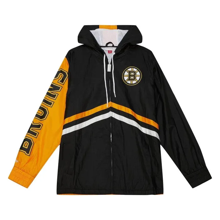 Mitchell and Ness Undeniable Full Zip Windbreaker Boston Bruins Men Jackets and Outerwear Mitchell and Ness Undeniable Full Zip Windbreaker Boston Bruins Men Jackets and Outerwear