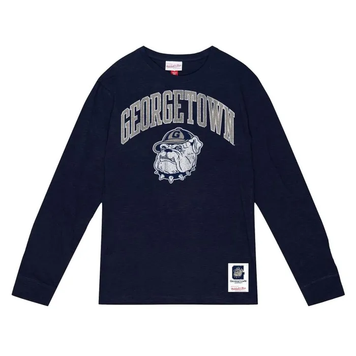 Mitchell and Ness University Arch Logo LS Tee Georgetown University Men TShirts and Tops Mitchell and Ness University Arch Logo LS Tee Georgetown University Men TShirts and Tops