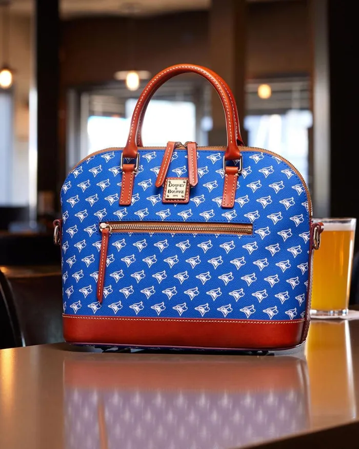 MLB Blue Jays Domed Zip Satchel Blue Jays Women Dooney and Bourke Satchels MLB Blue Jays Domed Zip Satchel Blue Jays Women Dooney and Bourke Satchels