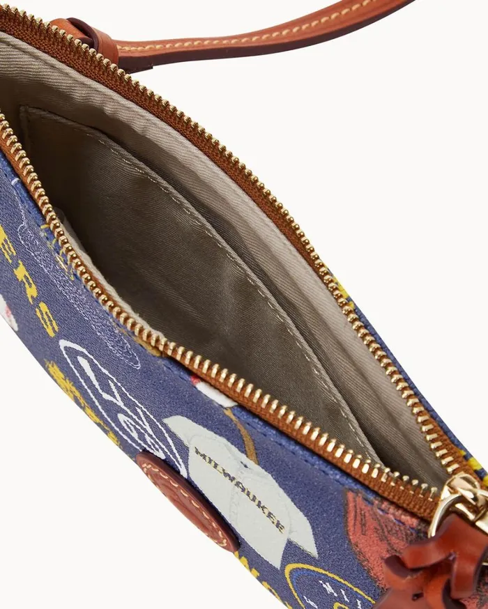 MLB Brewers Top Zip Crossbody Brewers Women Dooney and Bourke Crossbodies MLB Brewers Top Zip Crossbody Brewers Women Dooney and Bourke Crossbodies