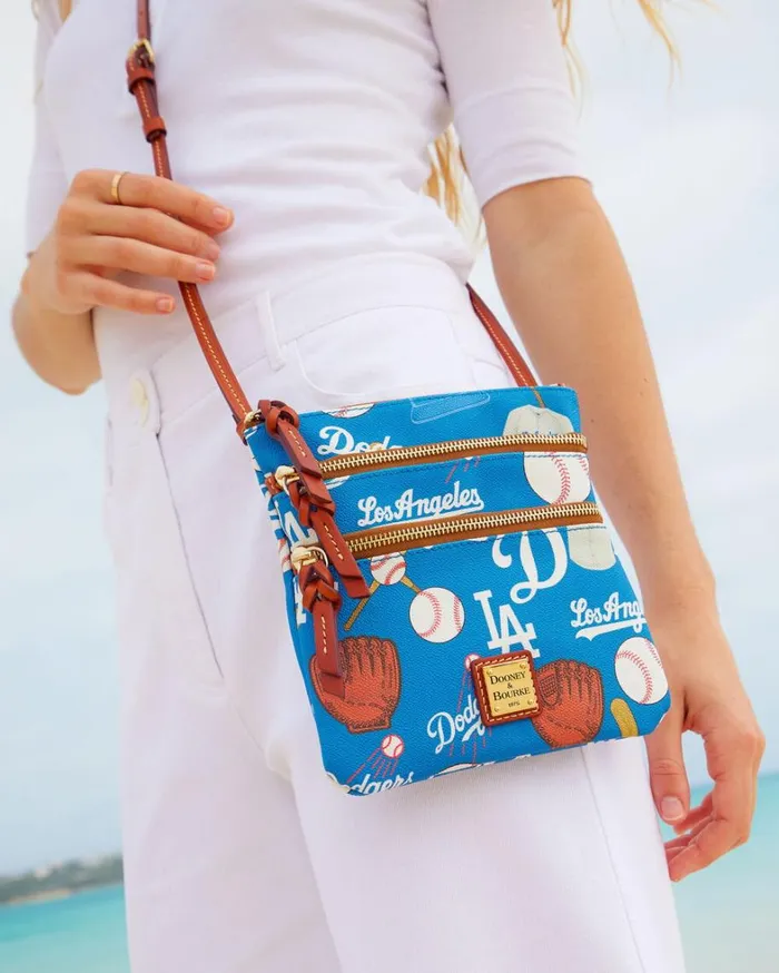 MLB Dodgers North South Triple Zip Crossbody Dodgers Women Dooney and Bourke Crossbodies MLB Dodgers North South Triple Zip Crossbody Dodgers Women Dooney and Bourke Crossbodies