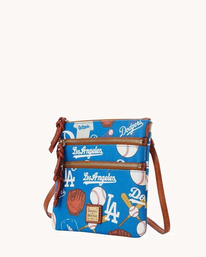MLB Dodgers North South Triple Zip Crossbody Dodgers Women Dooney and Bourke Crossbodies MLB Dodgers North South Triple Zip Crossbody Dodgers Women Dooney and Bourke Crossbodies