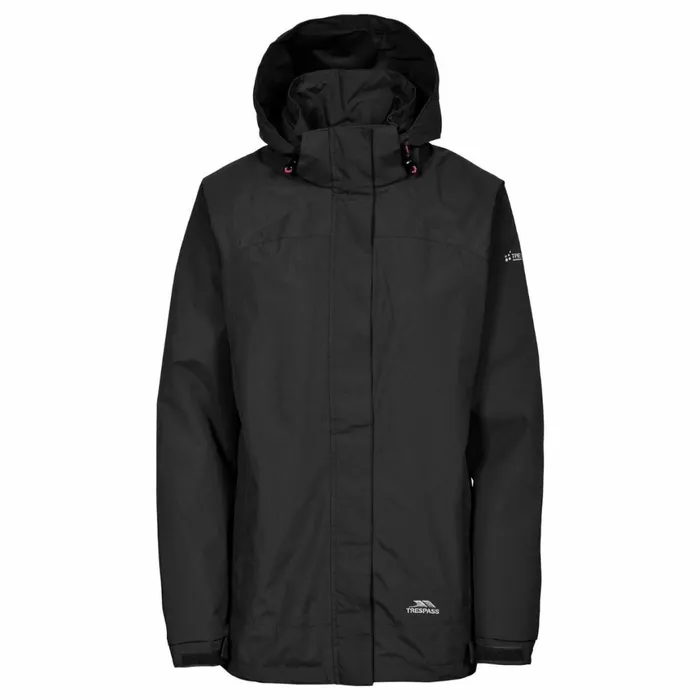 Nasu II Breathable Waterproof Jacket Black Women Trespass Waterproof Jackets