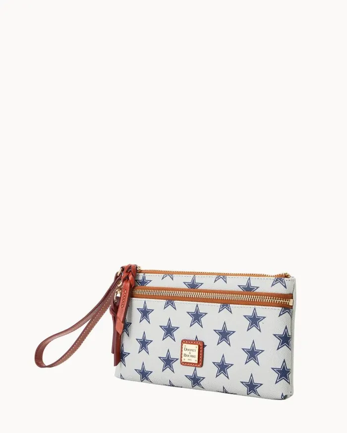 NFL Cowboys Double Zip Wristlet Dallas Cowboys Women Dooney and Bourke Wallets NFL Cowboys Double Zip Wristlet Dallas Cowboys Women Dooney and Bourke Wallets