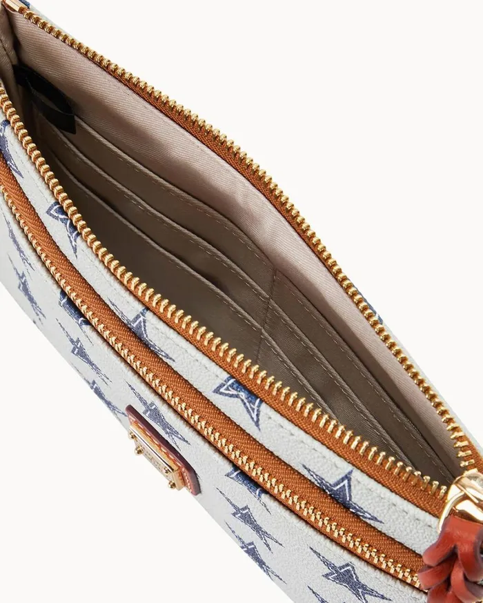NFL Cowboys Double Zip Wristlet Dallas Cowboys Women Dooney and Bourke Wallets NFL Cowboys Double Zip Wristlet Dallas Cowboys Women Dooney and Bourke Wallets
