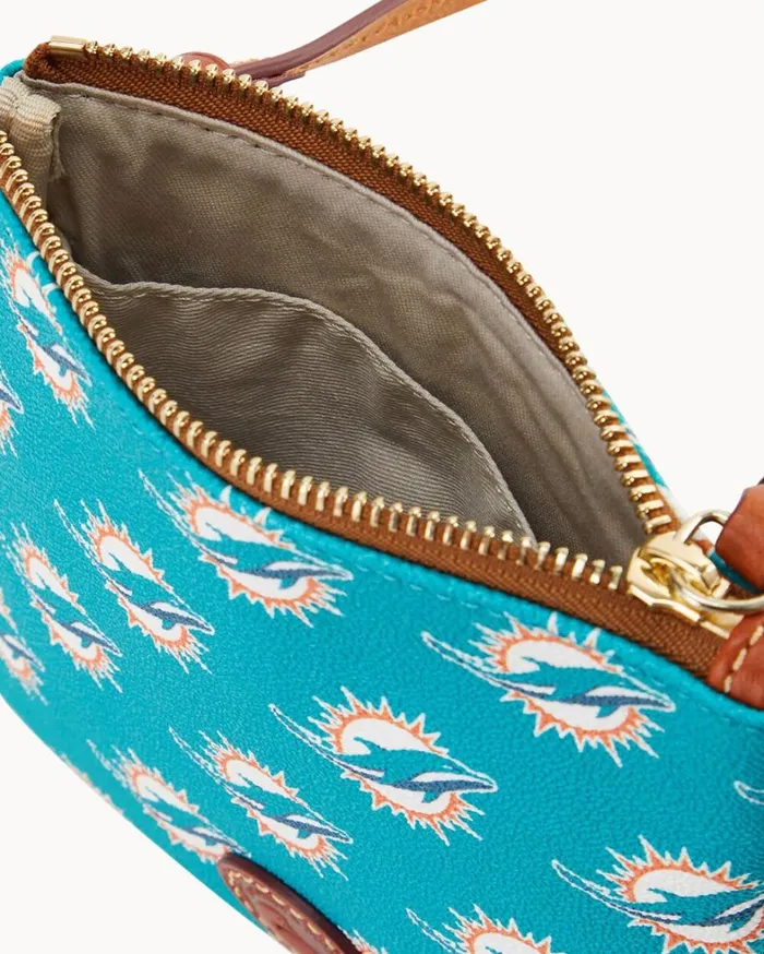 NFL Dolphins Small North South Top Zip Crossbody Dolphins Women Dooney and Bourke Crossbodies NFL Dolphins Small North South Top Zip Crossbody Dolphins Women Dooney and Bourke Crossbodies