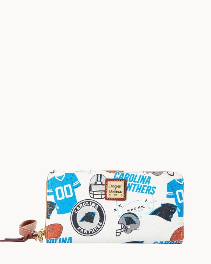 NFL Panthers Large Zip Around Wristlet Panthers Women Dooney and Bourke Wallets NFL Panthers Large Zip Around Wristlet Panthers Women Dooney and Bourke Wallets